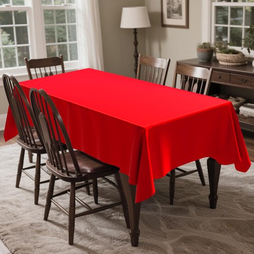 CXPSINC 54 Inch X 300 Feet Plastic Table Cover Roll Disposable Tablecloth with Slide Cutter for All Type/Shape Tables | Party, Banquet, Birthdays, Weddings(Red, 300 Feet)