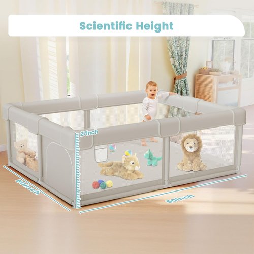 Besuhot Baby Playpen - Sturdy Safety Playard with Gate | 50x50 Indoor & Outdoor Activity Center