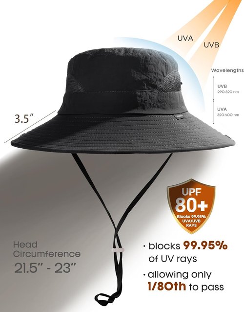 FURTALK Women's Sun Hat - Wide Brim with Ponytail Hole | UPF 80+ Outdoor Protection, Foldable Design