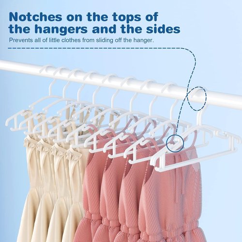 GoodtoU Baby Hangers - 60 Pack Plastic Clothes Hangers for Infants & Toddlers | White Color