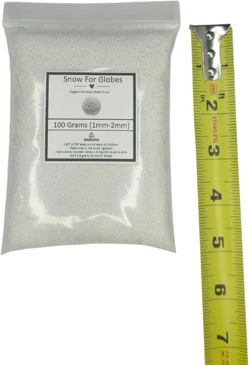 **Snow for Snow Globes - DIY Artificial Snow & Glitter - Waterproof 3D Snowflakes - 100g Bag (1-2mm)**