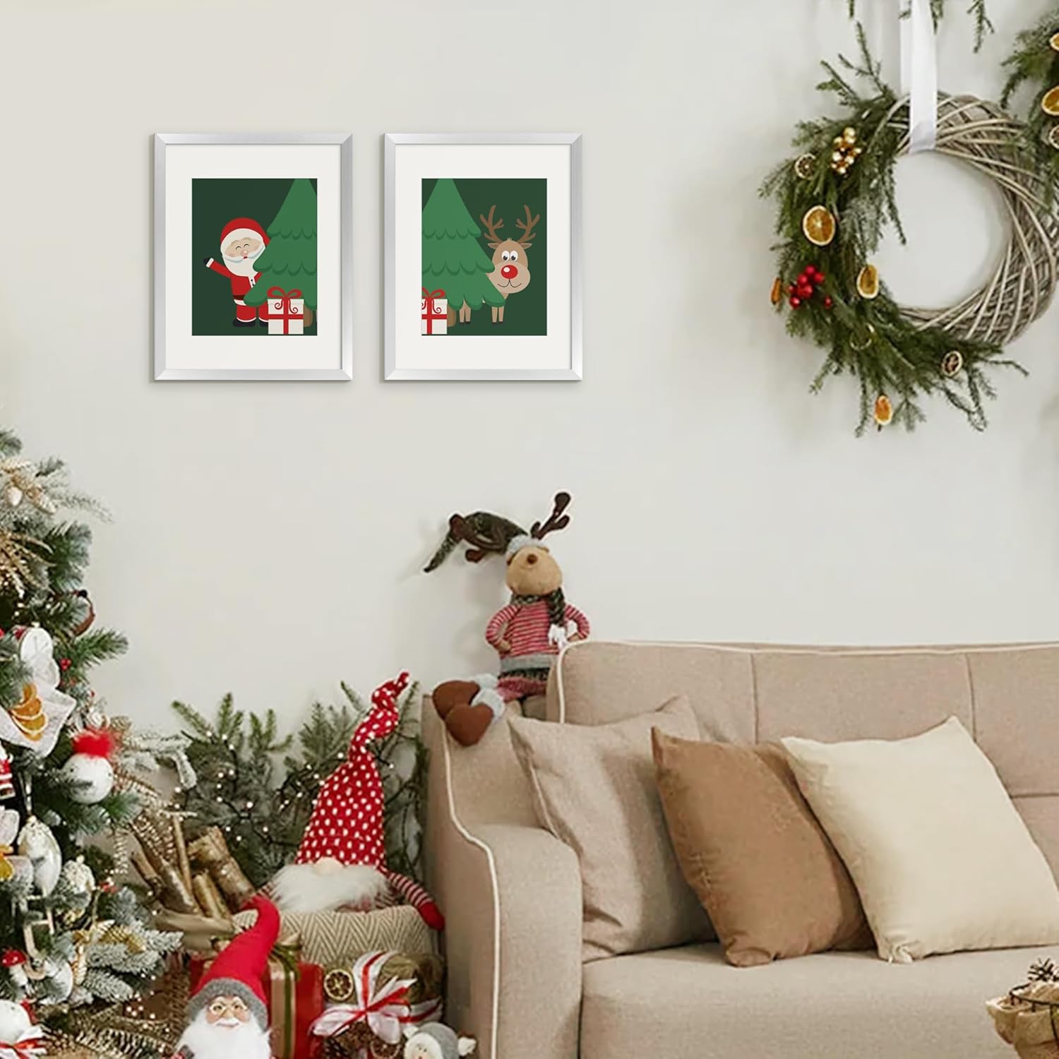 Upsimples 11x14 Picture Frame Set of 5 - Display 8x10 or 11x14 Photos | Stylish Silver Wall Gallery Frames