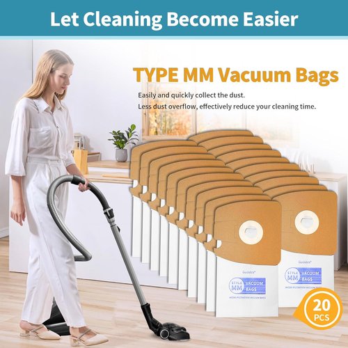 Gudotra Vacuum Bags - 20 Packs Replacement for Eureka Style MM 3670/3680 Series | Compatible with 60295A/B/C/D