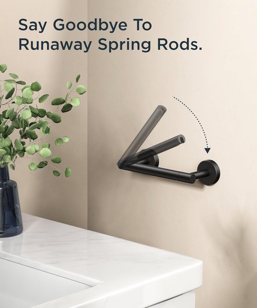 FORIOUS Toilet Paper Holder - Stainless Steel Rustproof Double Post Design | Matte Black Finish