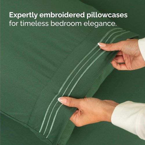 Comfy Twin Size 3 Piece Sheet Set by [Brand Name] - Breathable Cooling Bed Sheets | Luxury Hotel Quality - Deep Pockets, Soft & Wrinkle-Free - Emerald Green
