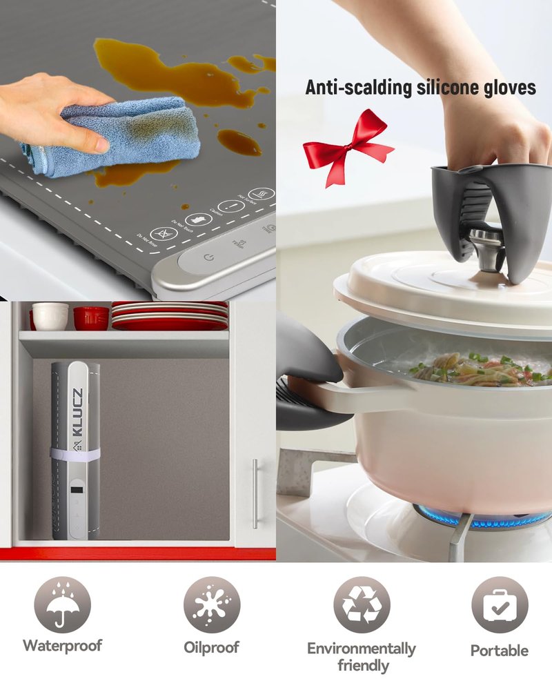 Warming Mat for Food, Electric Foldable Graphene Rapid Food Warmer for Buffet Parties, Chafing Dishes, Countertop Food Warmers with 6-Level Temp 6-Hour Timer, Great Gift Choice for Family Friend，Grey