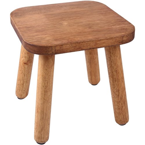 Wesketch 9.3 Inch Wooden Step Stool for Adults and Toddlers, Portable & Sturdy, Plant Stool with Four Detachable and Assembled Legs for Playroom, Kitchen, Bedroom, Bathtub-Walnut