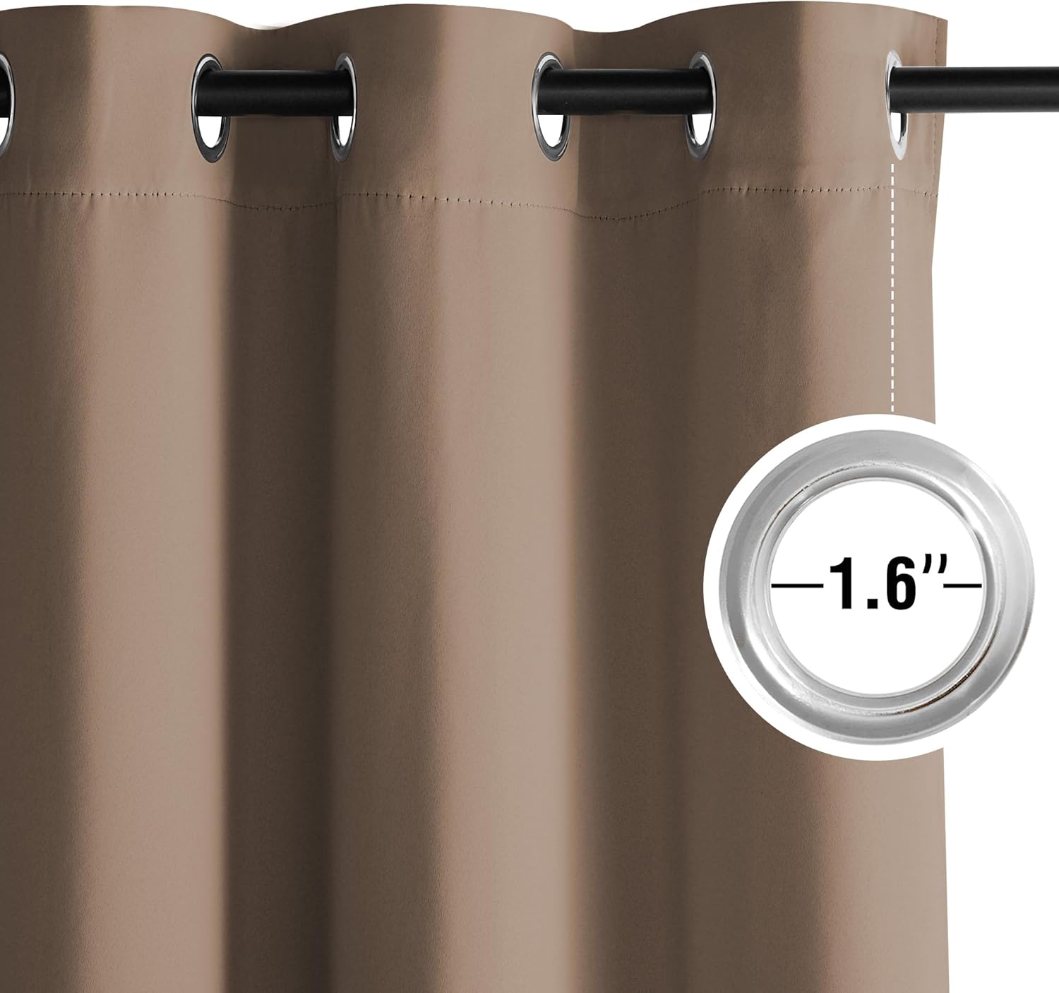 NICETOWN Room Darkening Curtains - 2 Panels in Cappuccino | W52 x L90 for Ultimate Light Control