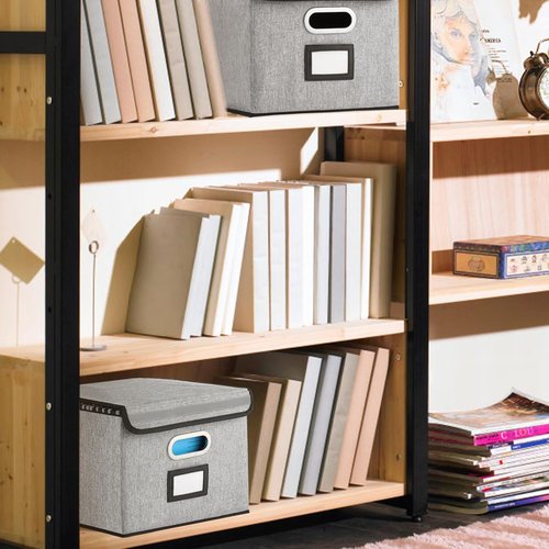 EXLIFBAG Portable File Organizer Box - Collapsible Storage Solution for Home/Office | 2 Pack