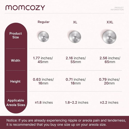 Momcozy 999 Silver Nipple Shields - Hole-Free Design for Breastfeeding Newborns | Regular Size