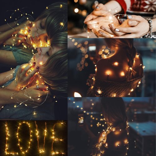 CYLAPEX Fairy Lights String - 24-Pack Battery Operated 7ft Warm White LED Decor | Silver Coated Copper Wire