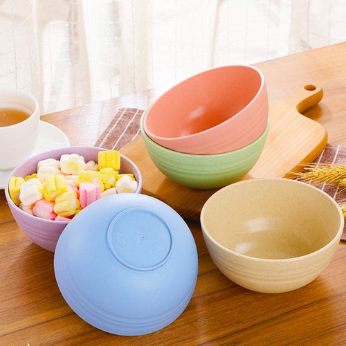 Cuayaes 5Pcs Unbreakable Cereal Bowls, 18 OZ Reusable Lightweight Wheat Straw Bowl, Dishwasher & Microwave Safe - Perfect for Rice, Noodle, Snack, Salad, Soup (5 Colors)