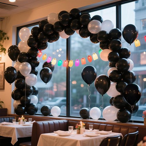 Black Balloons | 100 Pack 12-Inch Round Latex Balloons for Halloween & Black-Themed Events
