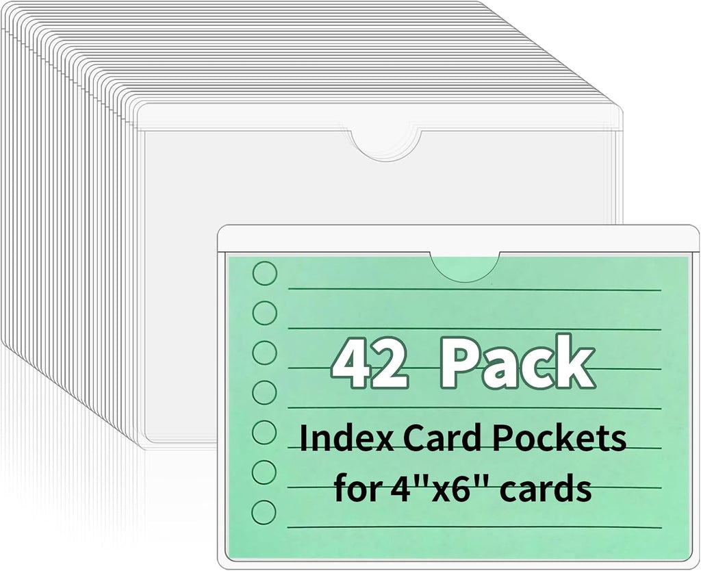 NIUBIER Storage Bin Labels - 42 Pack Clear Adhesive Pockets | Removable Tote Stickers for Easy Packing