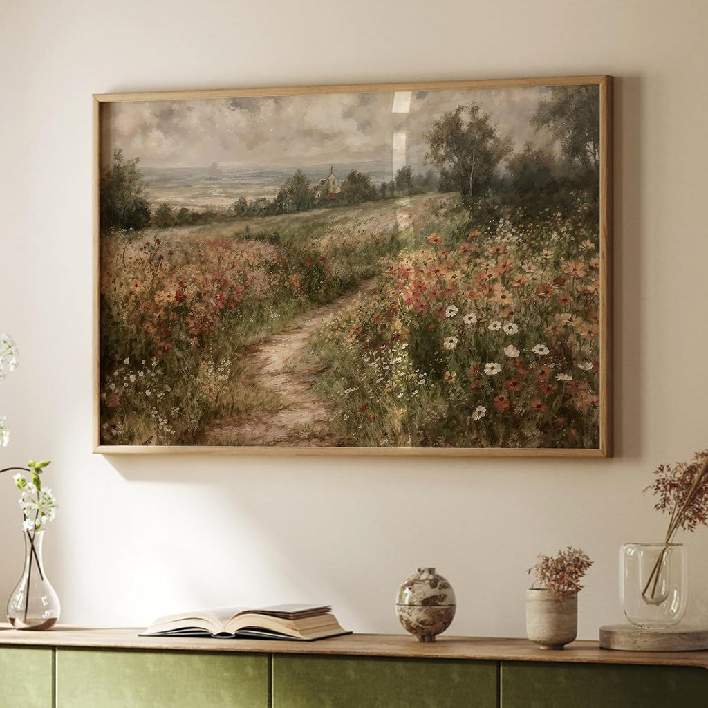 Vintage Wall Art | Rustic Autumn Landscape Canvas Print - 12" x 16" Unframed Artwork for Living Room