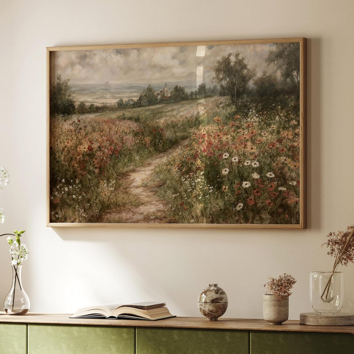 Vintage Wall Art | Rustic Autumn Landscape Canvas Print - 12" x 16" Unframed Artwork for Living Room