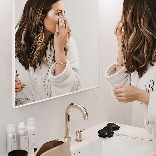 OICHA Bathroom Mirrors for Over Sink 24"x36" Bathroom Vanity Mirror White Mirrors for Sink Framed Mirror Framed for White