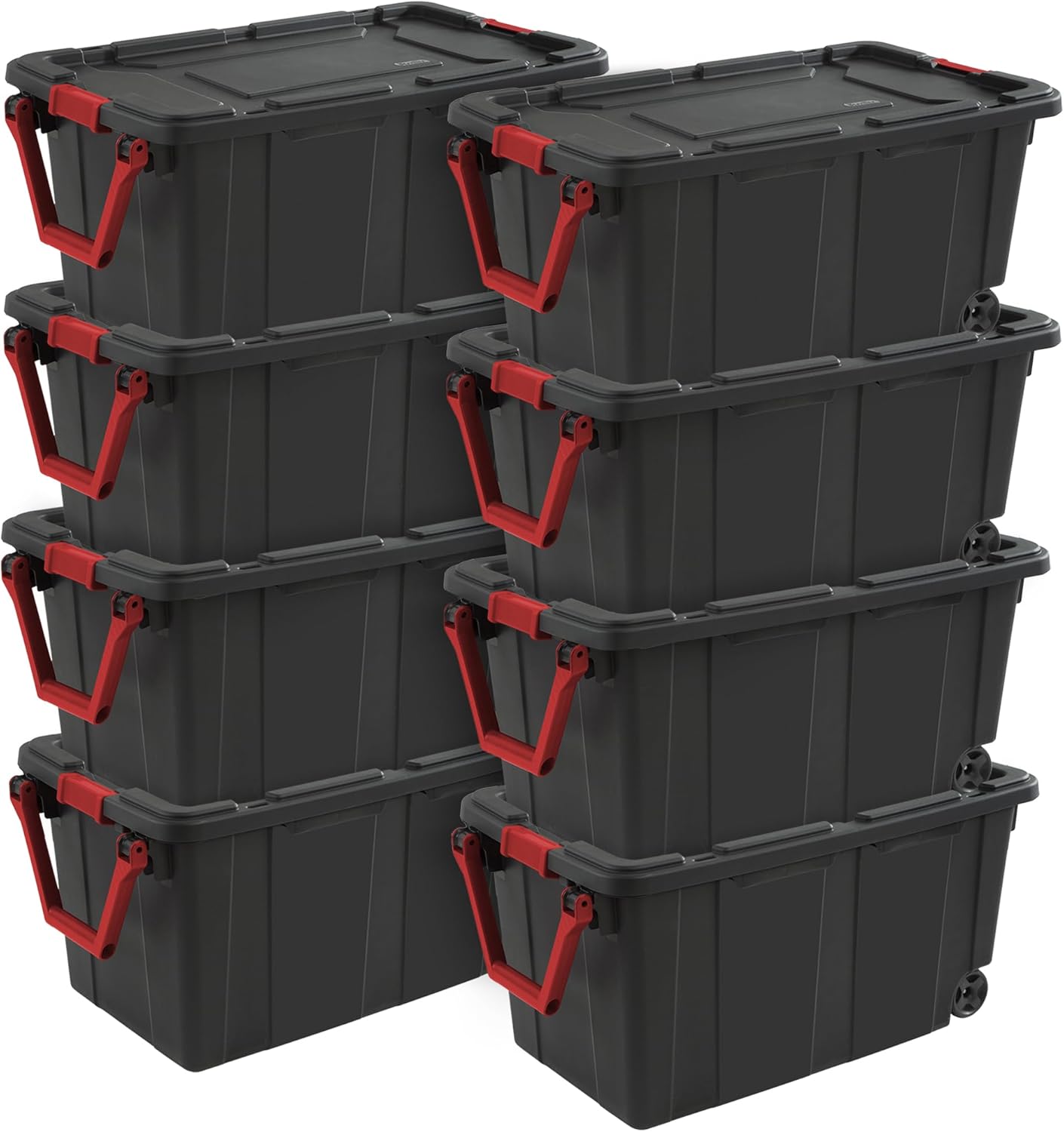 Sterilite Wheeled Tote - Durable 40 Gallon Storage Container - Black Color, Ideal for Organizing