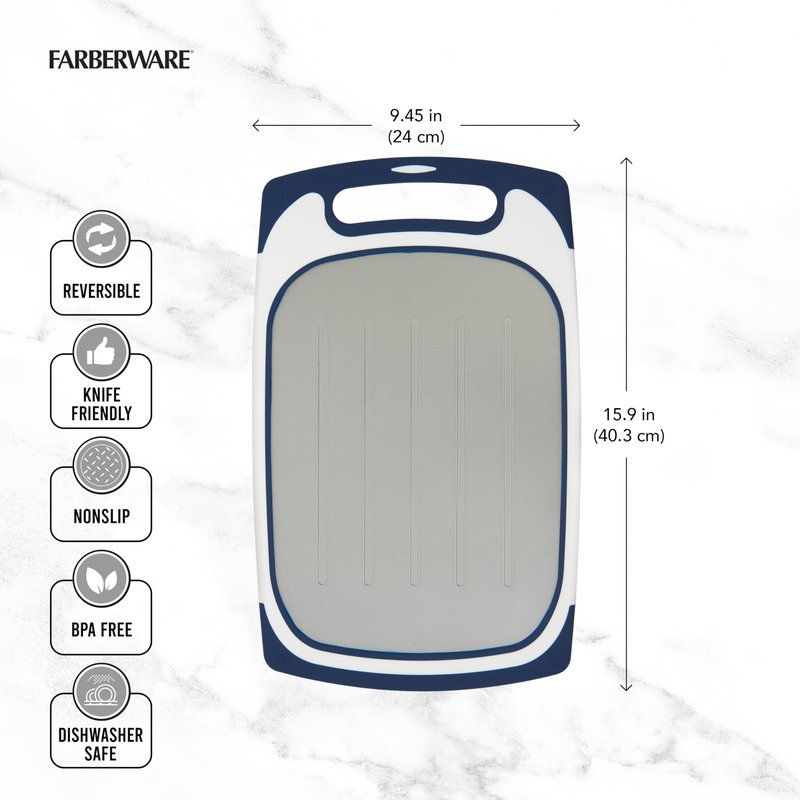 Farberware Defrost Board 2-in-1 Thawing and Cutting Solution - Non-Slip, Dishwasher-Safe, 9.45x15.9 Inch