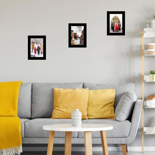 JCJMY 3.5x5 Black Picture Frame - Shatter Resistant Plexiglass for Wall or Tabletop Display