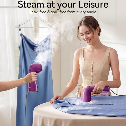HiLIFE Portable Handheld Clothes Steamer - 240ml Capacity, 700W Strong Steam, Orchid Purple