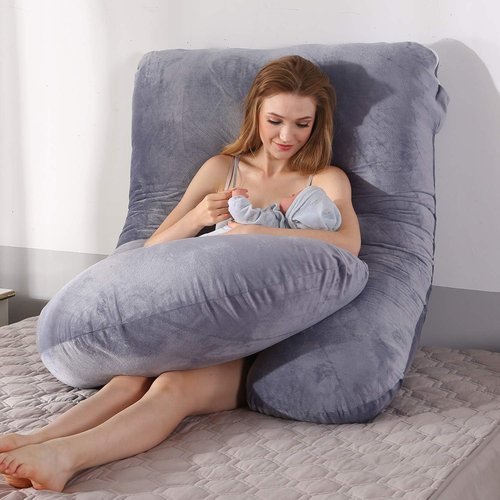 BATTOP Pregnancy Pillow - Full Body Maternity Support with Removable Washable Cover | Ideal for Back, Hips, Legs, Belly