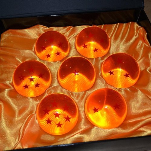Collectible 7 Stars Crystal Acrylic Glass Balls - 76MM Diameter, Set of 7 with Gift Box