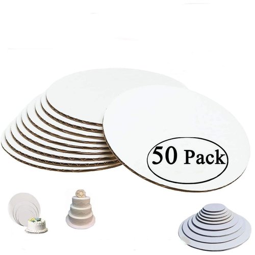 Pizety 9 Inch Cake Circles (Pack of 50) – Round Corrugated Cardboard Cake Boards – Greaseproof, Food Safe, Heavy Duty Disposable Bases for Baking, Pizza & Pies