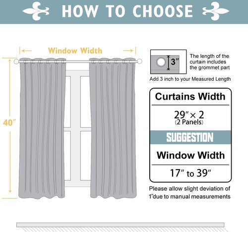 ChrisDowa Small Window Curtains - Grommet Thermal Insulated Room Darkening Panels, Biscotti Beige (2 Panels, 29 x 40 Inch)