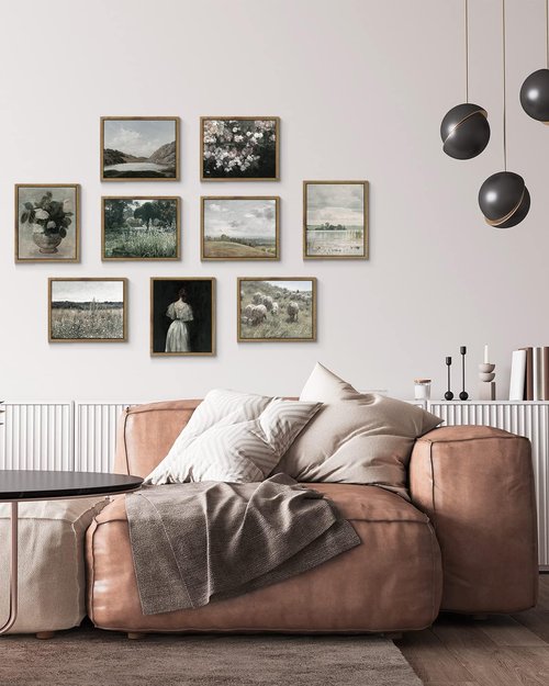 InSimSea Meadow With Flowers Wall Art - Framed Canvas Print for Home Office Decor (8x10in)
