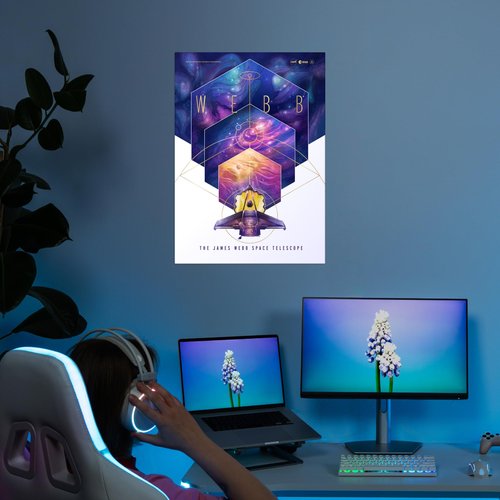 Displate Official NASA Metal Poster Magnetic Mounting Included Licensed Artwork Modern Wall Decor Telescopes Webb Poster 12.6x17.7 in