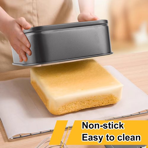 GBACHOOSE 3PCS Square Springform Pan with Removable Bottom 8 inch/9 inch/10 inch Springform Cake Pan Non-stick Square Bakeware for Cake, Cheesecakes, Pizza, and Quiches