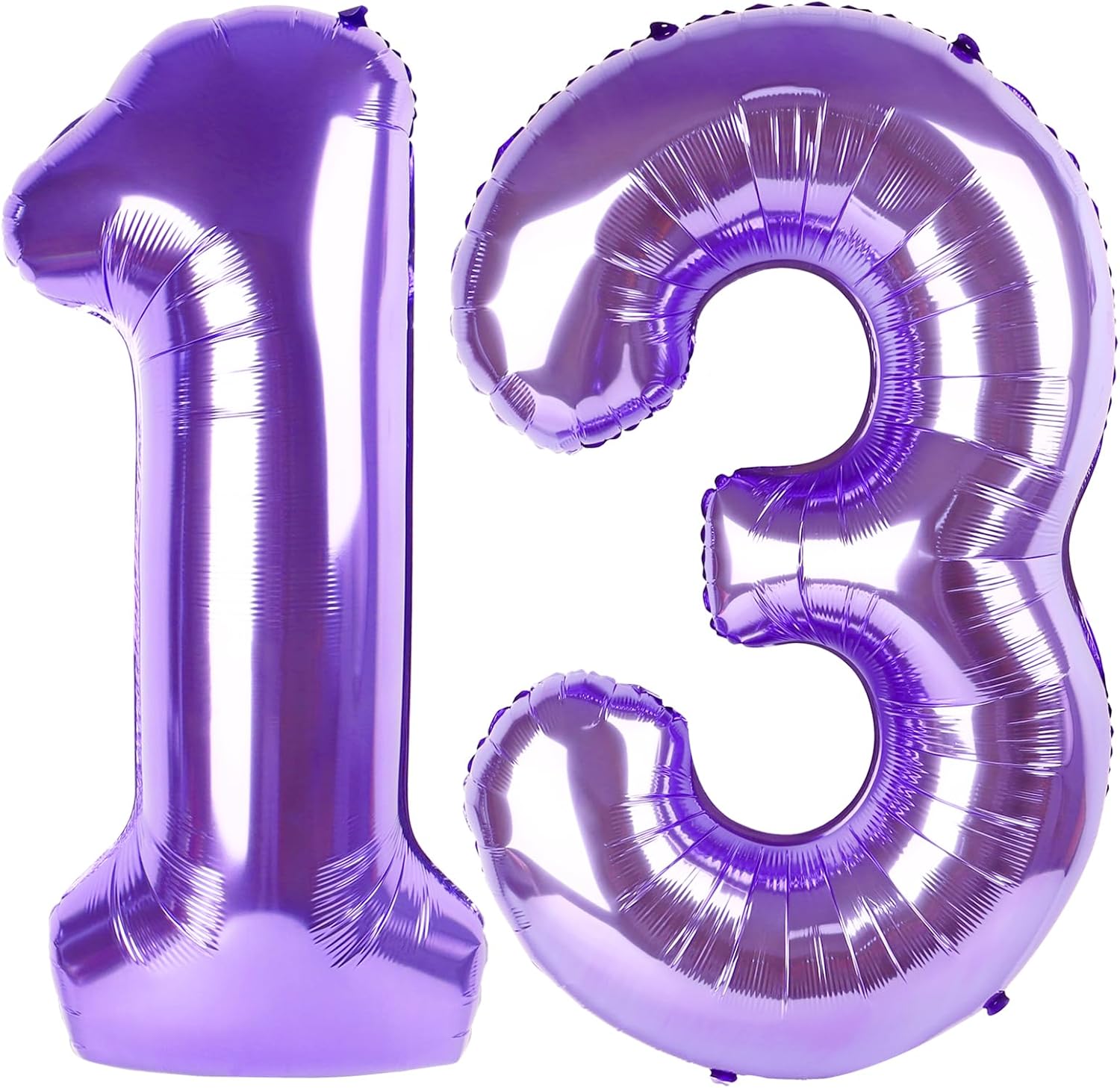 Purple Number 13 Balloon - 40 Inch Giant Birthday Decoration for 13th Year Celebration