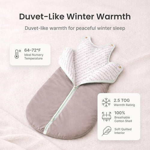 Baby Deedee Sleep Nest Original - 2.5 TOG Baby Sleep Sack for 0-6 Months | Soft Cotton, Gray Lagoon