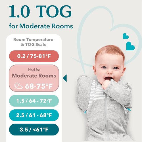 Love to Dream Swaddle UP - Baby Sleep Sack for Self-Soothing | Snug Fit, Gray, Small (8-13 lbs)