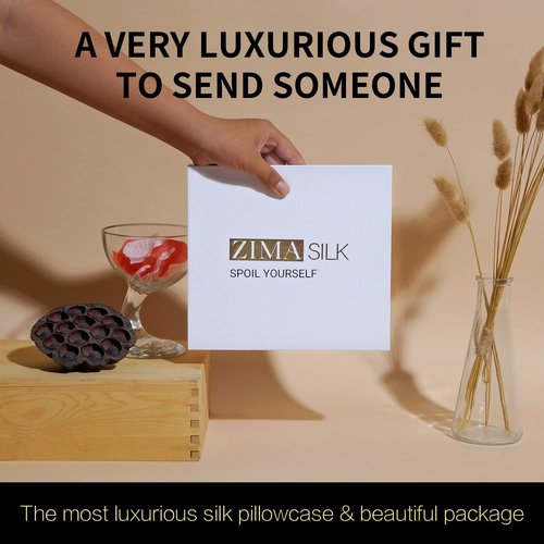 ZIMASILK 25 Momme 100% Pure Mulberry Silk Pillowcase for Hair and Skin Care, Highest Grade 6A Pillow Cases for Women, Long-Lasting Durablity, Gift for Women Men, 1Pc (Queen 20"x30", Ivory)