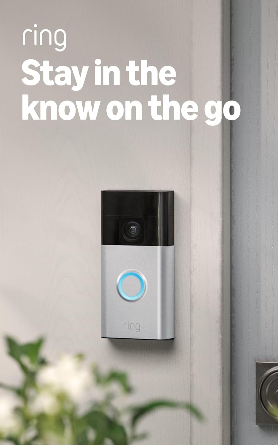 Ring Battery Doorbell - Home Security with Live View, Two-Way Talk & Motion Alerts | Satin Nickel Finish