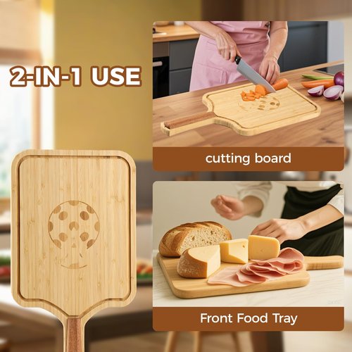 Bamenede Pickleball Charcuterie Board Set - 17"x8.5" Cheese Board with Handle, Pickleball Gifts for Women & Men, Funny Pickleball Gifts Ideas, Serving Tray & Cutting Board for Fans Club Gatherings