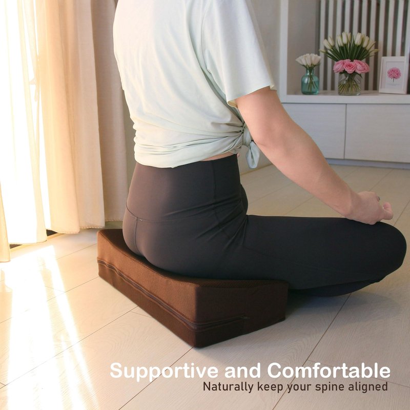 yenzch Meditation Cushion - Floor Pillow for Adults - Floor Seating & Meditation Pillow - Yoga Bolster with Washable Cover - High Density Responsive Bamboo Charcoal Foam for Sitting