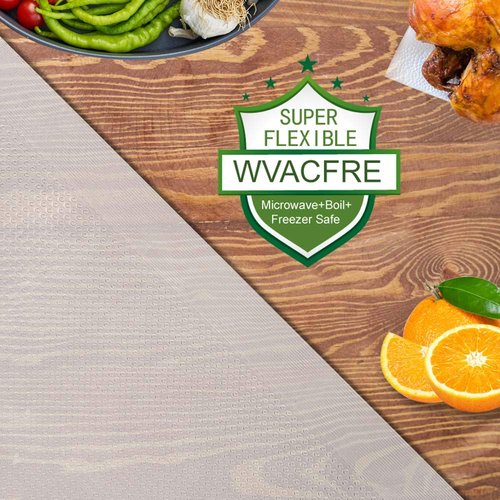 WVacFre 200 Gallon Size 11x16Inch 4mil Food Sealer Vacuum Sealer Bags with Commercial Grade,BPA Free,Heavy Duty,Great for Food Vac Storage or Sous Vide Cooking