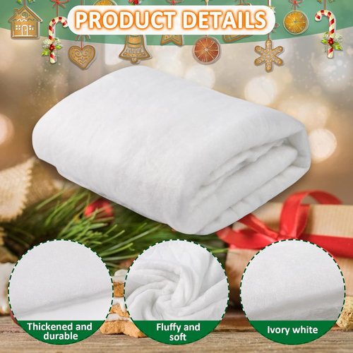 Cosweet Fake Snow Blanket - Thickened 3 x 8 Ft Faux Sheet for Crafts & Holiday Decor | Photo Prop