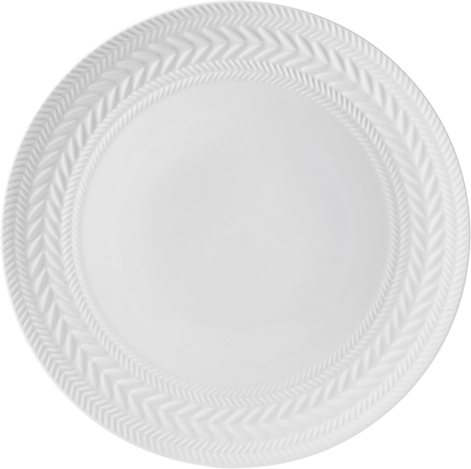 Pfaltzgraff Josephine 24-Piece Dinnerware Set - Elegant Embossed Basket Weave Design | Service for 8, White, Microwave & Dishwasher Safe