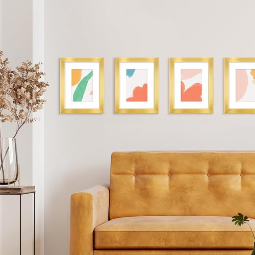 LaVie Home 8x10 Picture Frame - Gold Wood Frame with High Definition Plexiglass | Horizontal/Vertical Display