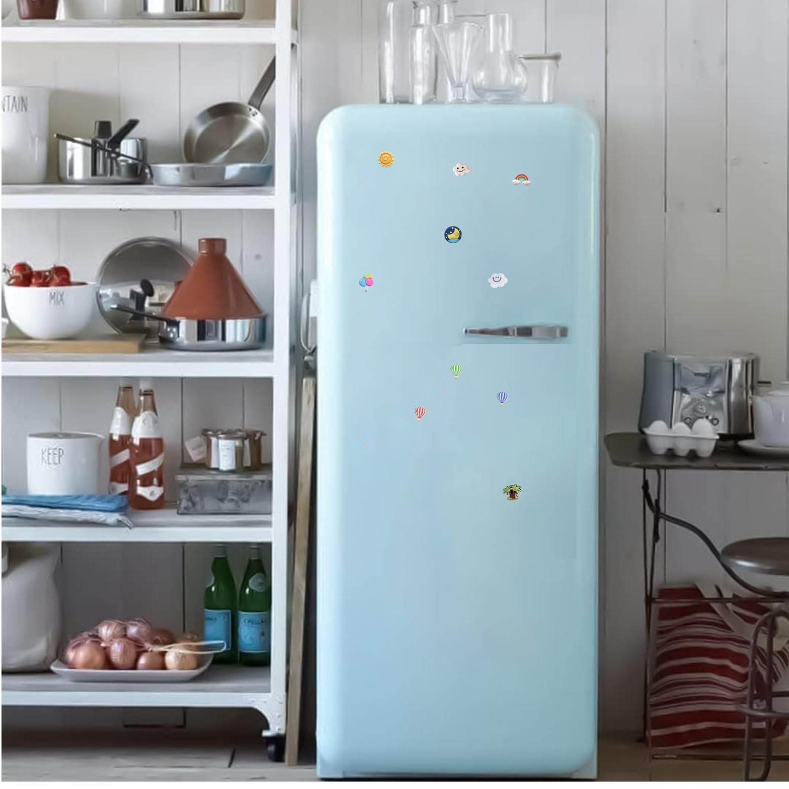 10 Pieces Sun and Clouds Fridge Magnets Balloon Refrigerator Magnets Moon Whiteboard Magnetic Stickers for Home Decoration (Balloon Fridge Magnets)