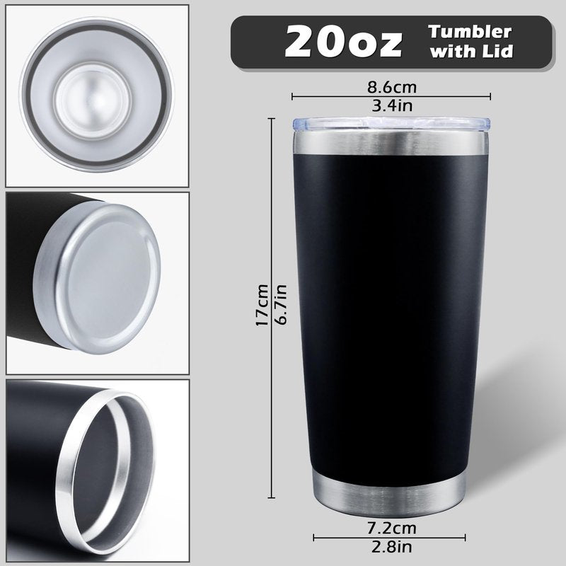 AIANJI 20oz Tumbler Bulk Stainless Steel Tumblers with Lid Vacuum Insulated Double Wall Travel Coffee Mug Powder Coated Tumbler Cup for Hot and Cold Drinks(Mix Color, 12 pack)