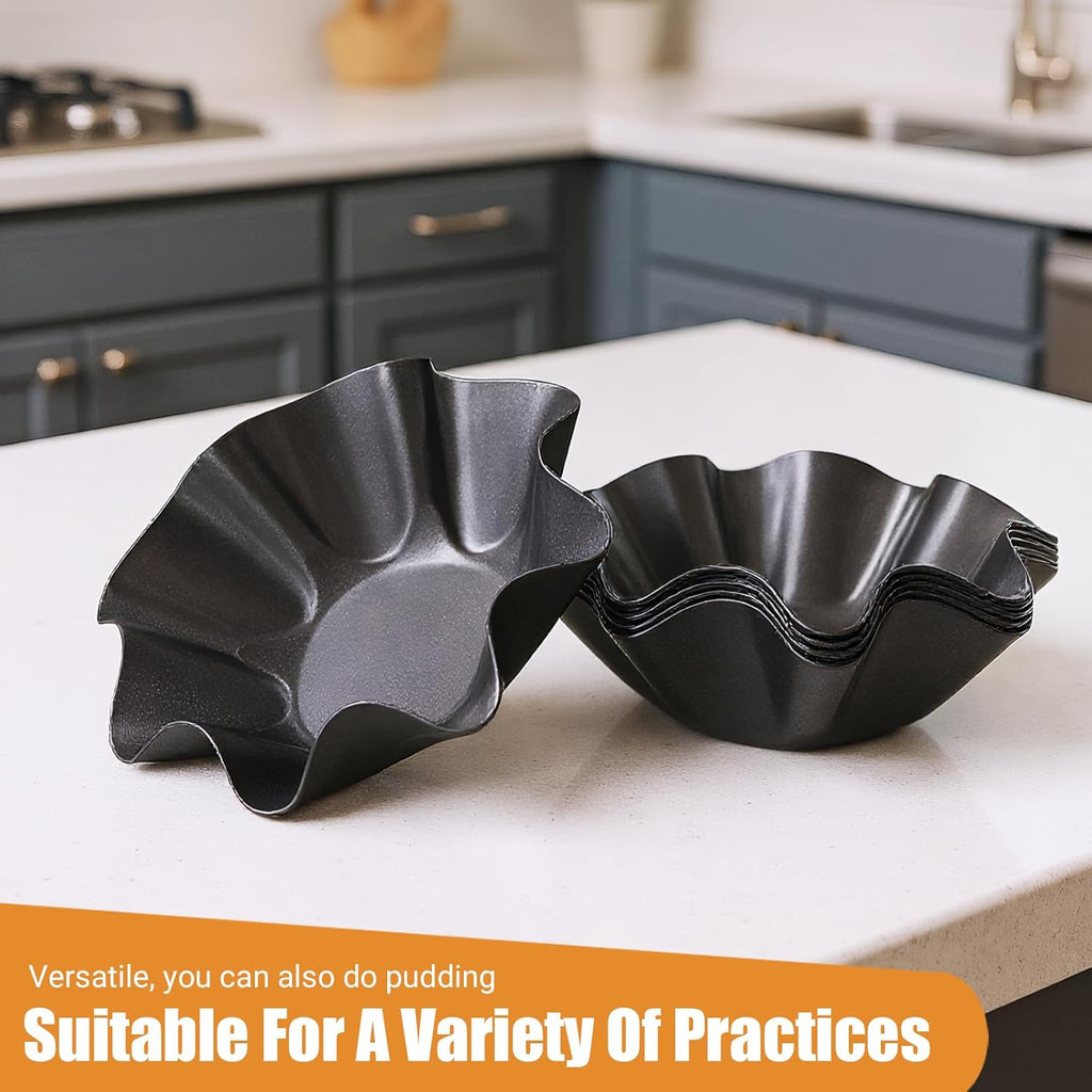 MVVM Taco Salad Bowl Maker - 6 Pcs Carbon Steel Tortilla Shell Pans for Delicious Frying & Baking