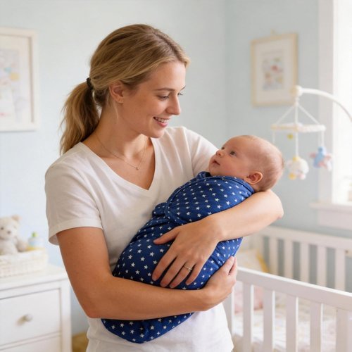 Bubble Bear Baby Swaddle 3-Pack | Adjustable Newborn Sleep Sack Blanket for Infants 0-3 Months - Blue