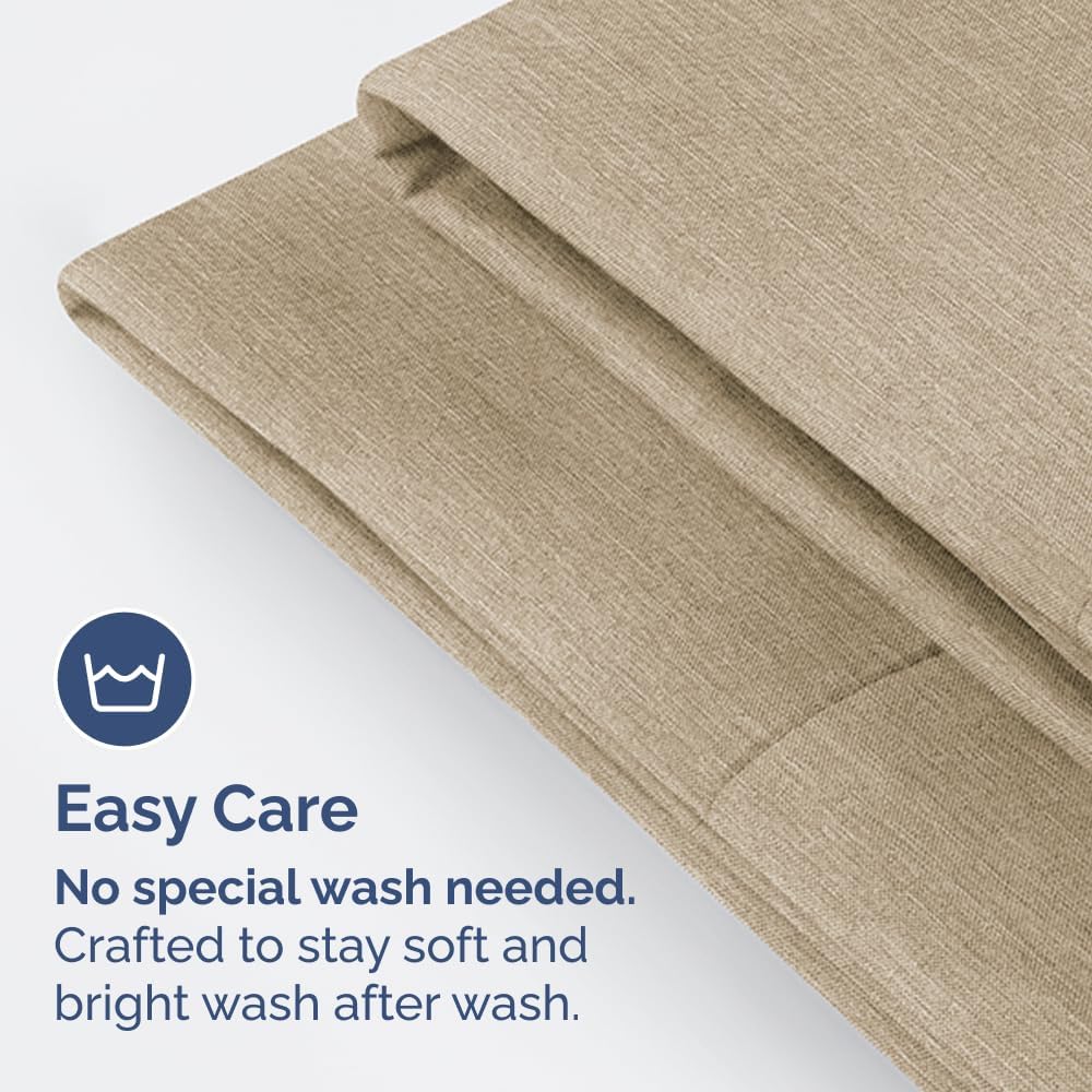 Skiennix Body Pillowcases Set of 4 | Soft, Breathable Covers for Side Sleepers - 20x54" - Heathered Beige