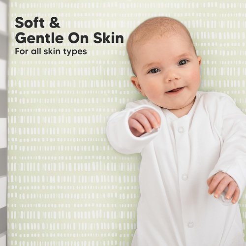 KeaBabies Organic Crib Sheets - 2-Pack Fitted Jersey Cotton for Boys & Girls | Soft, Breathable 52x28" in Fleur