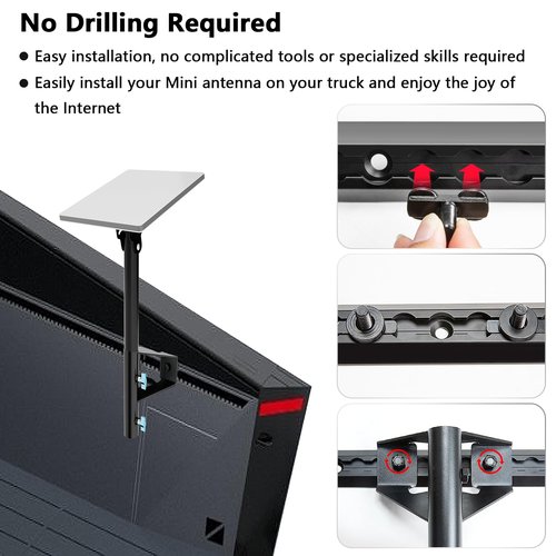 Starlink Mini L Track Mount for Cybertruck, Lymorexan Starlink Mini Car Roof Mount, Starlink Mini Accessories